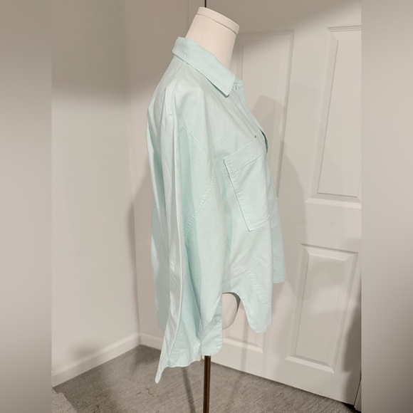 By Anthropologie Collared Patch Pocket Utility Popover Top - XS - NWT - Picture 6 of 14